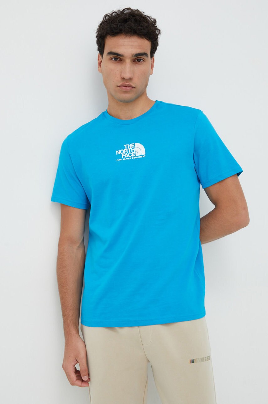 The north face tricou din bumbac culoarea turcoaz, cu imprimeu