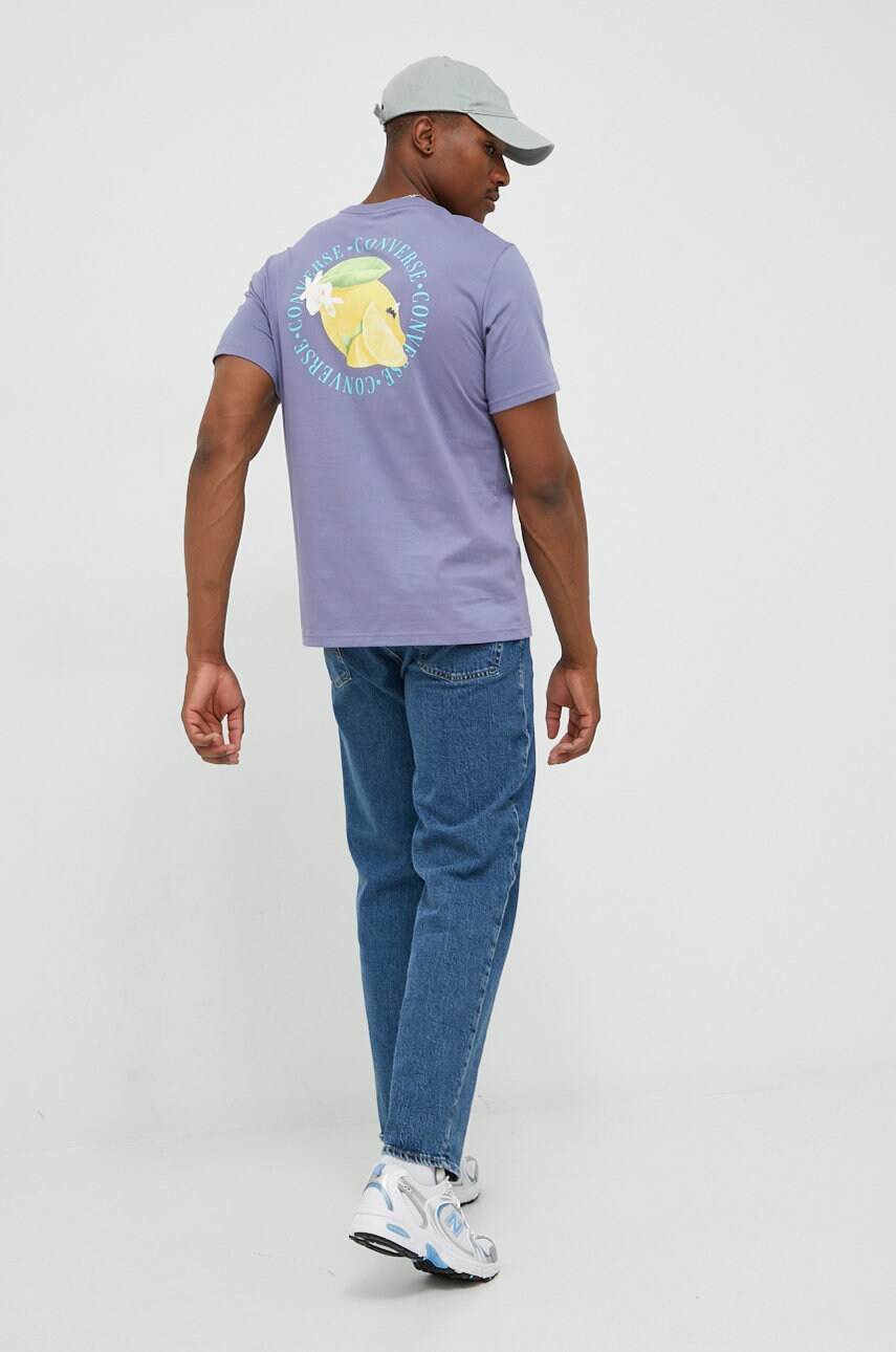 Converse tricou din bumbac culoarea violet, modelator