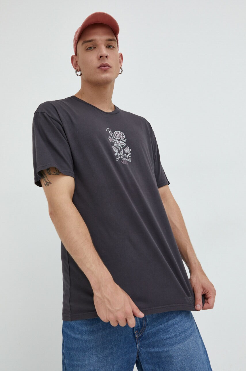 Vans tricou din bumbac culoarea gri, cu imprimeu answear.ro imagine noua