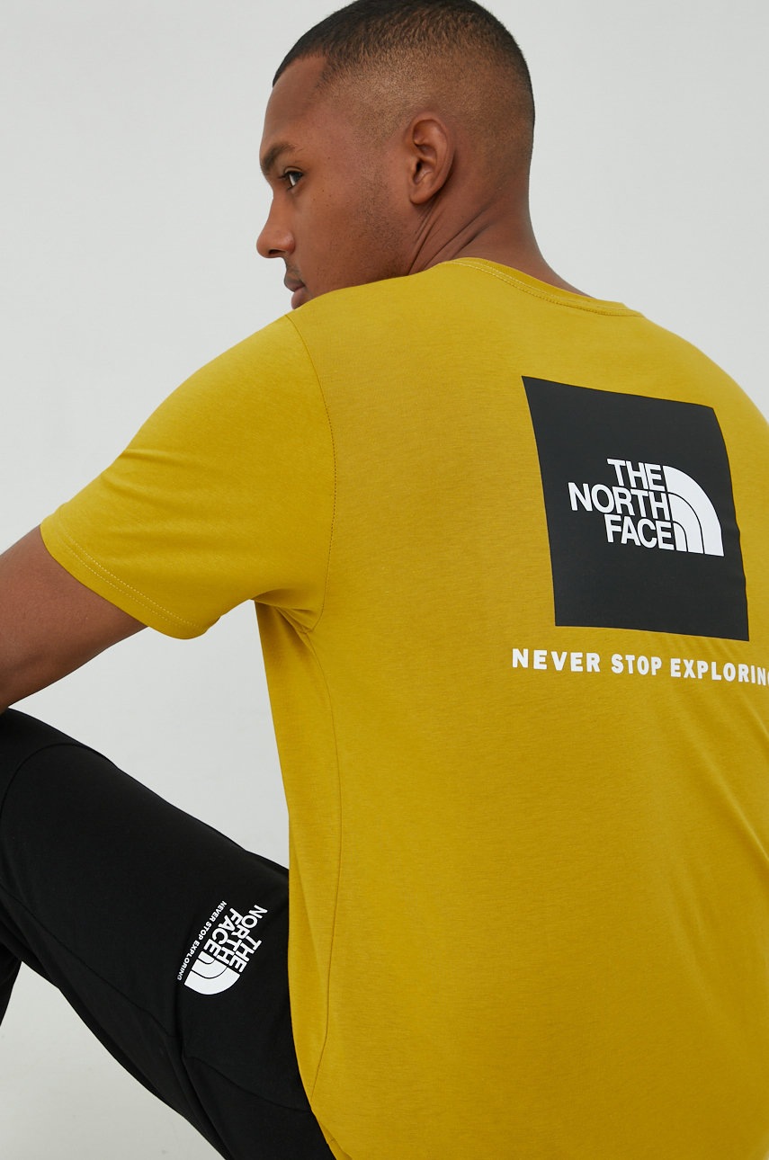 

Памучна тениска The North Face в зелено с принт, Зелен