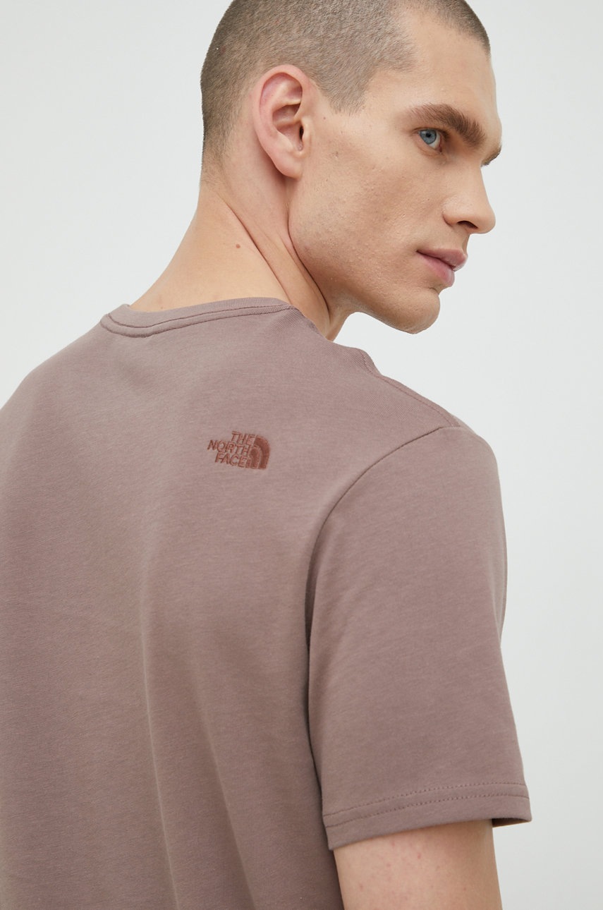 

Памучна тениска The North Face в лилаво с изчистен дизайн, Виолетов