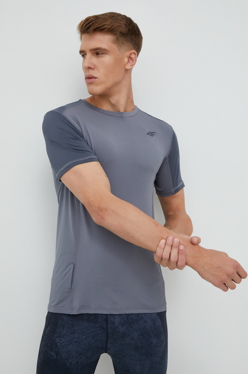 4f tricou de antrenament culoarea gri, modelator