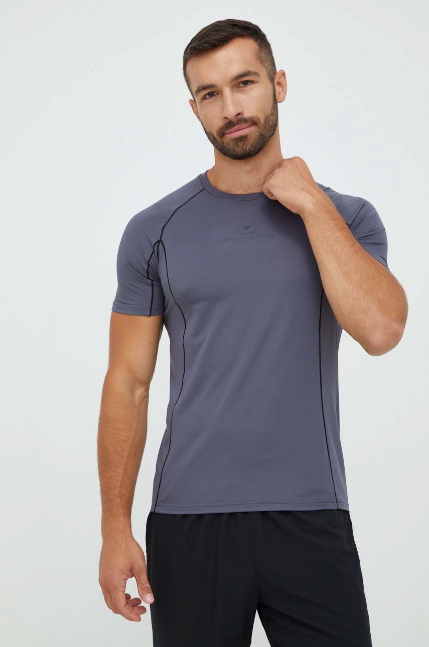 4F t-shirt do biegania kolor fioletowy z nadrukiem