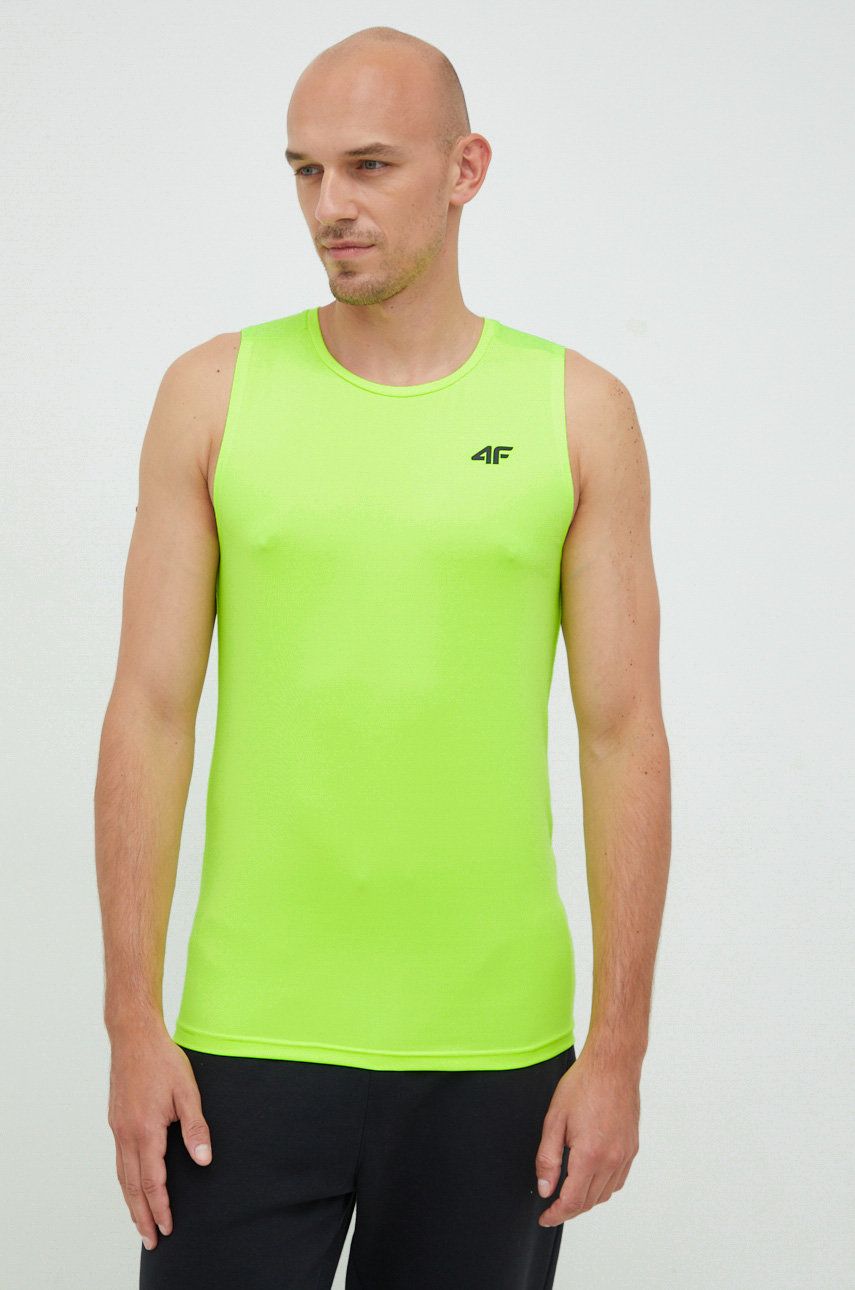 Tréninkové tričko 4F žlutá barva - žlutá -  90% Polyester