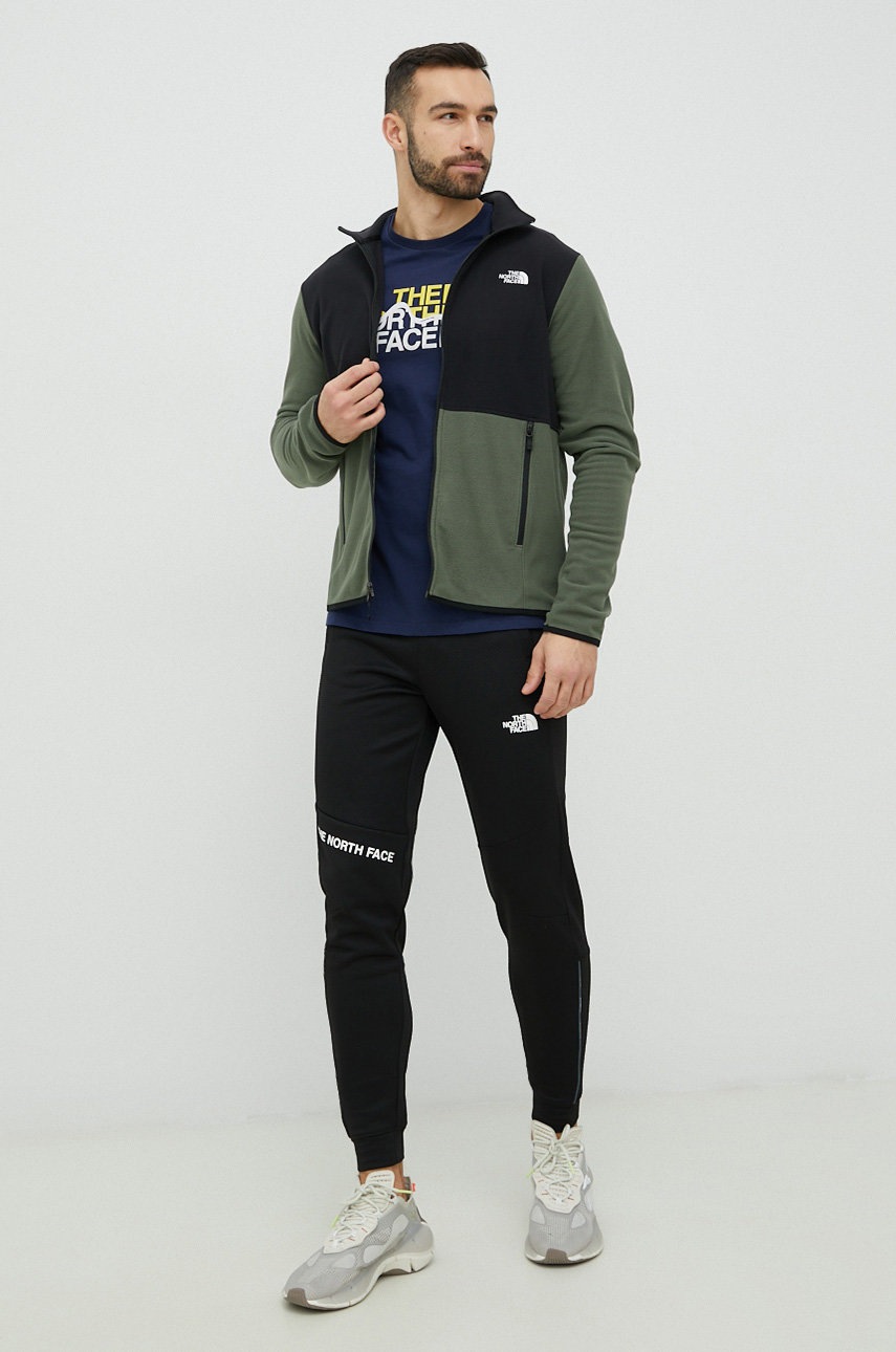 

Бавовняна футболка The North Face колір синій з принтом