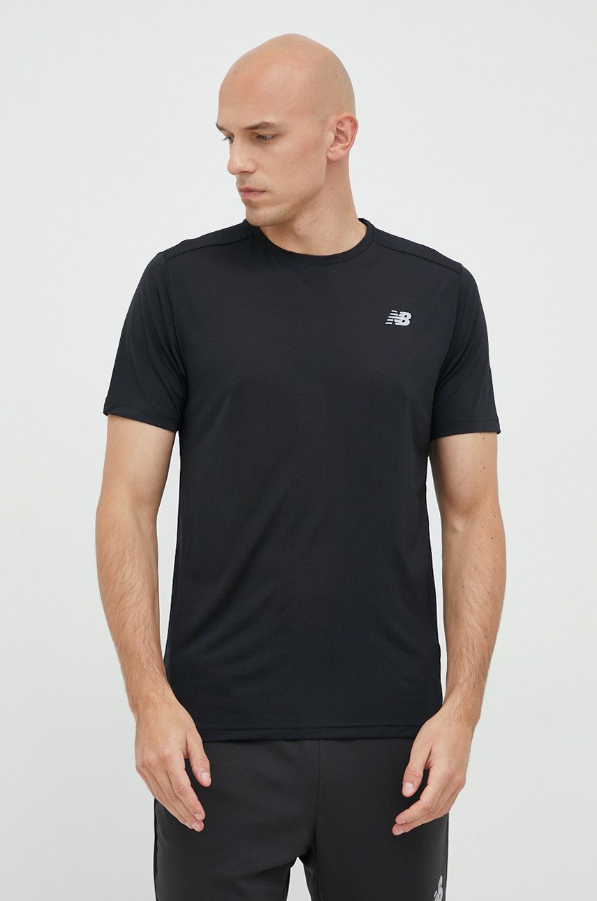 New Balance t-shirt do biegania Accelerate kolor czarny gładki
