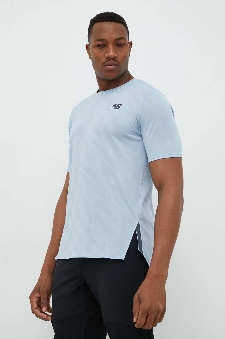 New Balance tricou de alergare Q Speed culoarea gri, neted