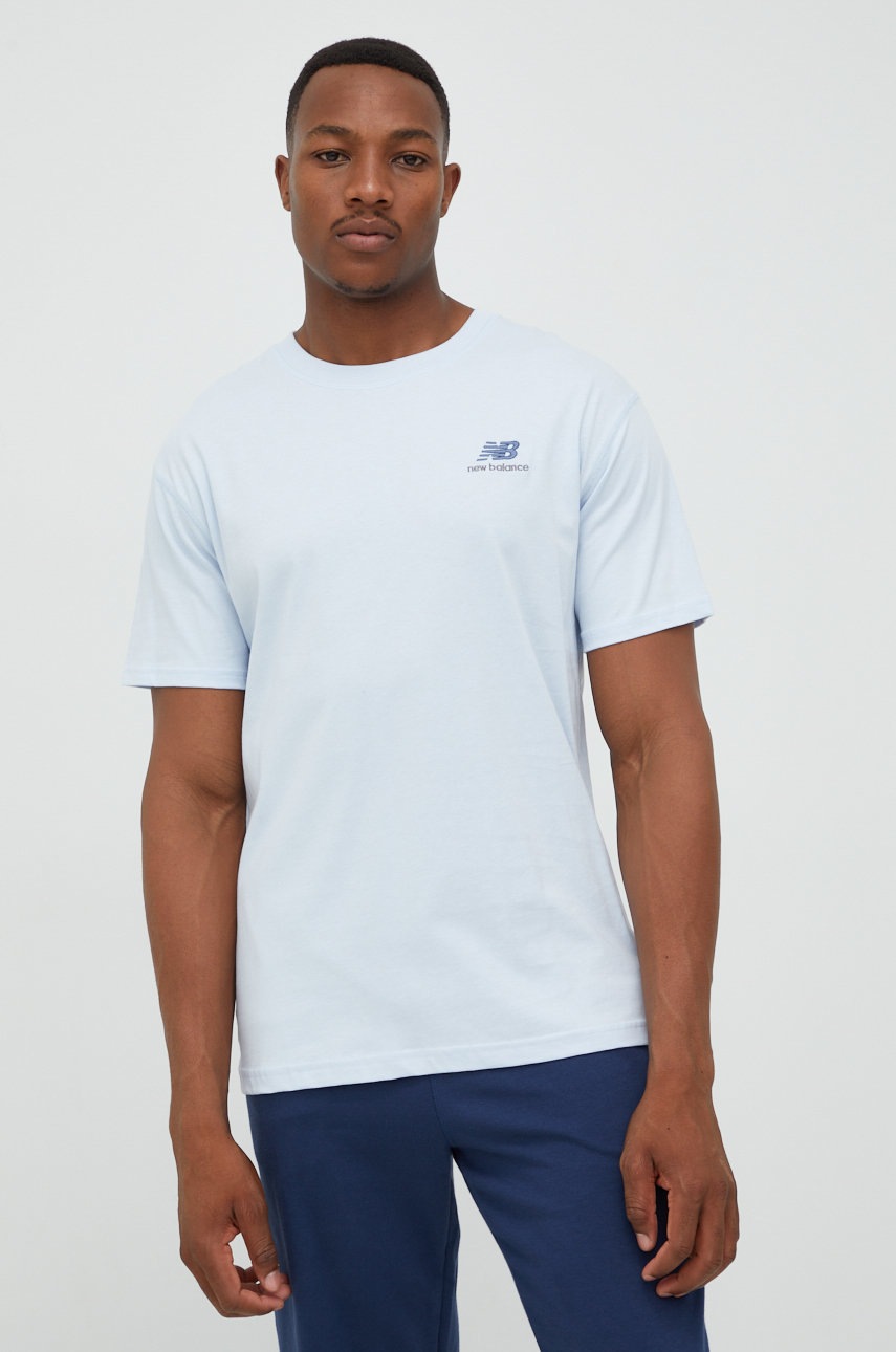 

Памучна тениска New Balance с апликация, Син