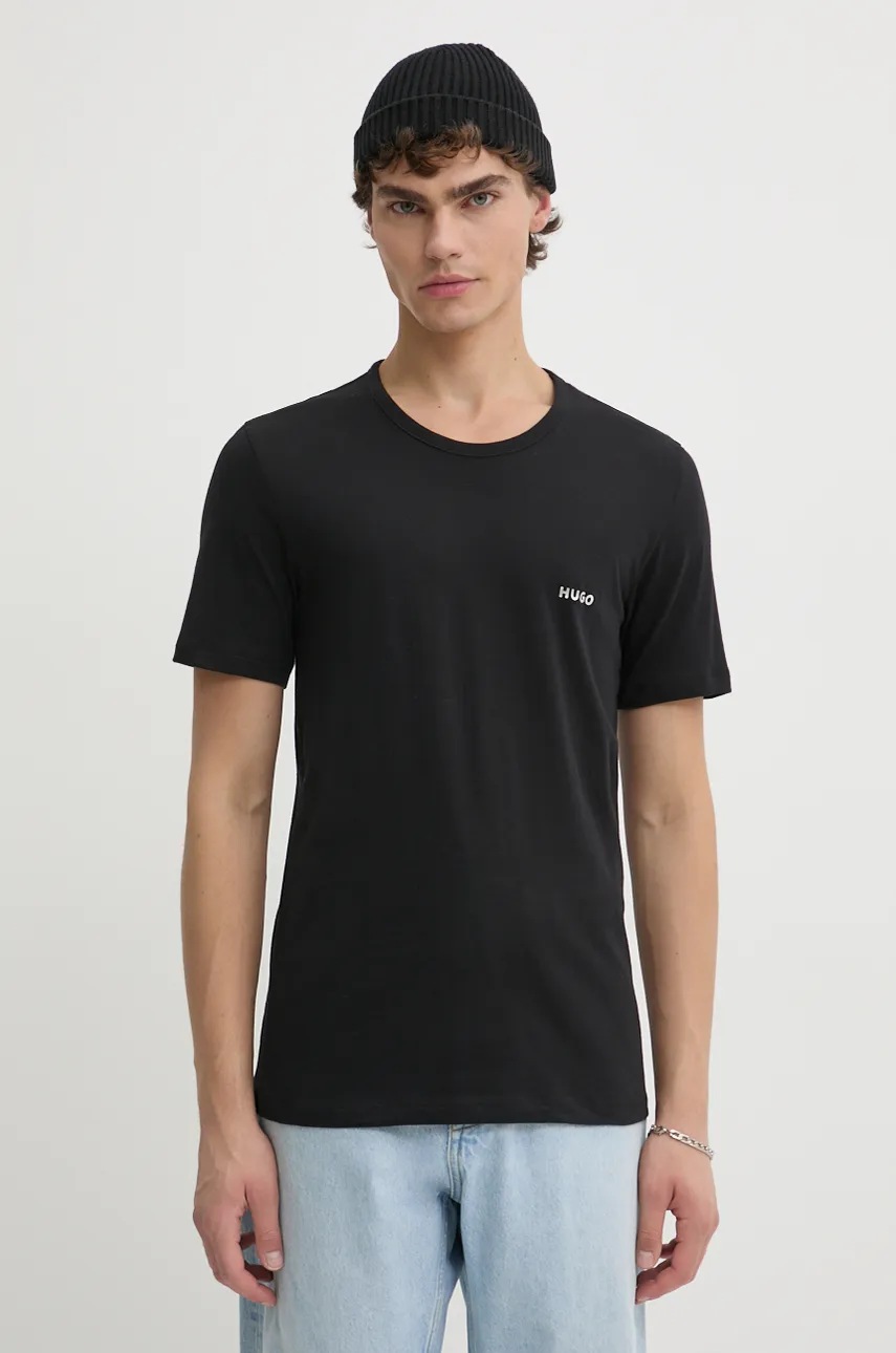 Хлопковая футболка HUGO 3 - pack 3 шт мужская с принтом Хлопковая футболка HUGO 3 - pack 3 шт мужская с принтом