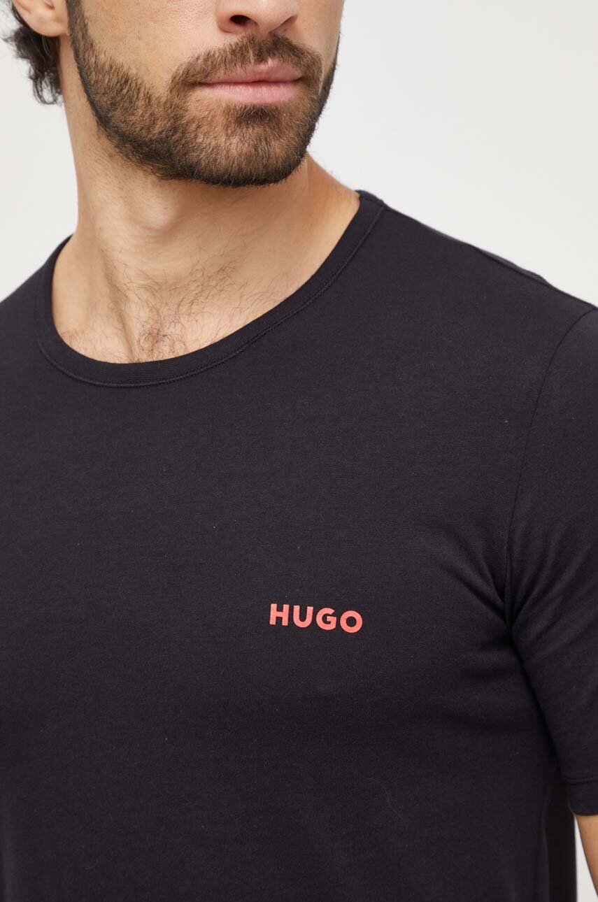 HUGO pamut póló 3 db narancssárga, nyomott mintás termék 2. képe