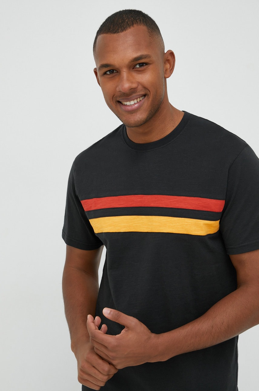 Rip Curl tricou din bumbac Surf Revival culoarea negru, modelator