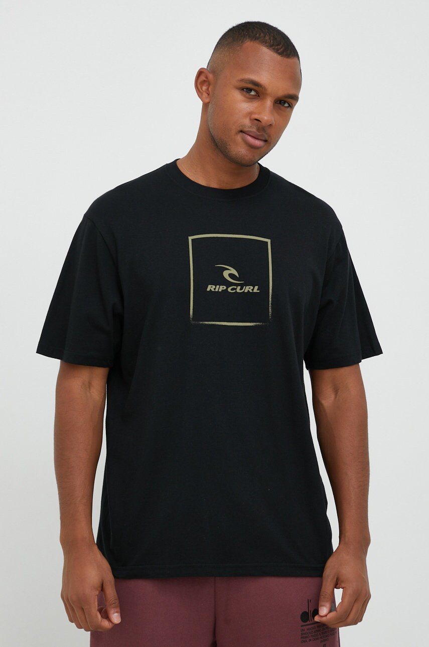 Rip curl tricou din bumbac corp icon tee culoarea negru, cu imprimeu