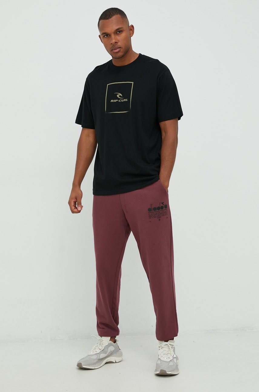 

Бавовняна футболка Rip Curl Corp Icon Tee колір чорний з принтом