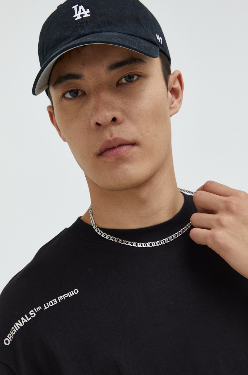 Jack & jones tricou din bumbac jortypeback culoarea negru, cu imprimeu