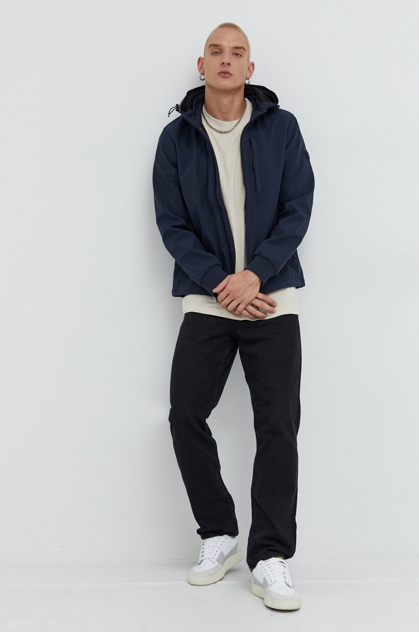 

Хлопковая футболка Jack & Jones Jorriverside цвет бежевый с принтом