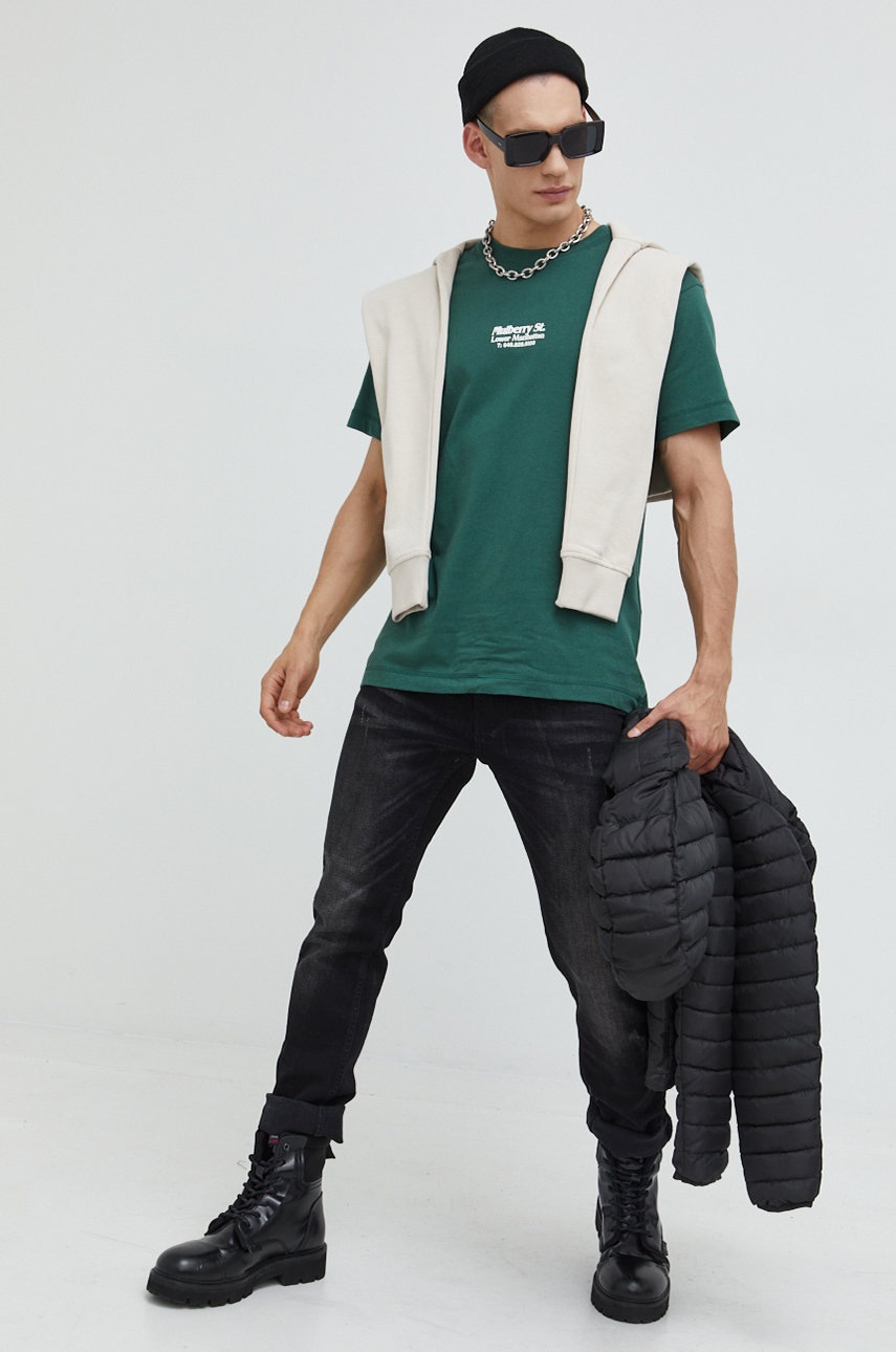 

Хлопковая футболка Jack & Jones Jorriverside цвет зелёный с принтом