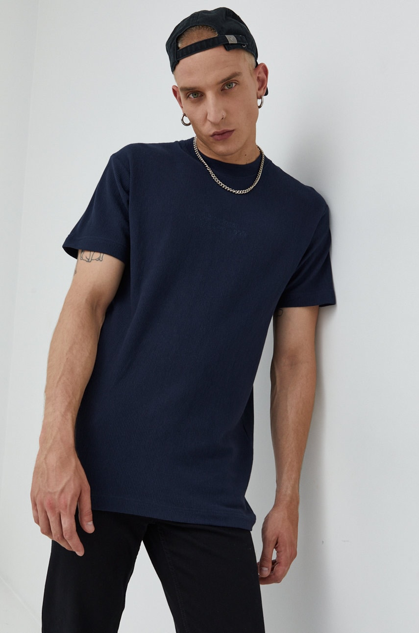 Jack & jones tricou din bumbac jorriverside culoarea albastru marin, cu imprimeu