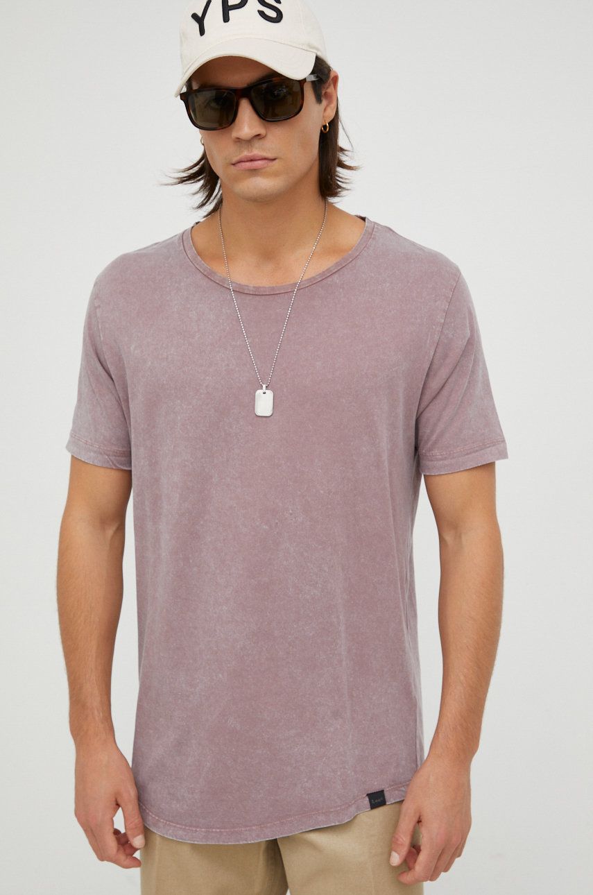 Lee t-shirt bawełniany kolor różowy gładki