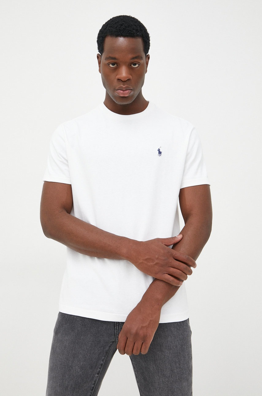 

Памучна тениска Polo Ralph Lauren в бяло с принт, Бял