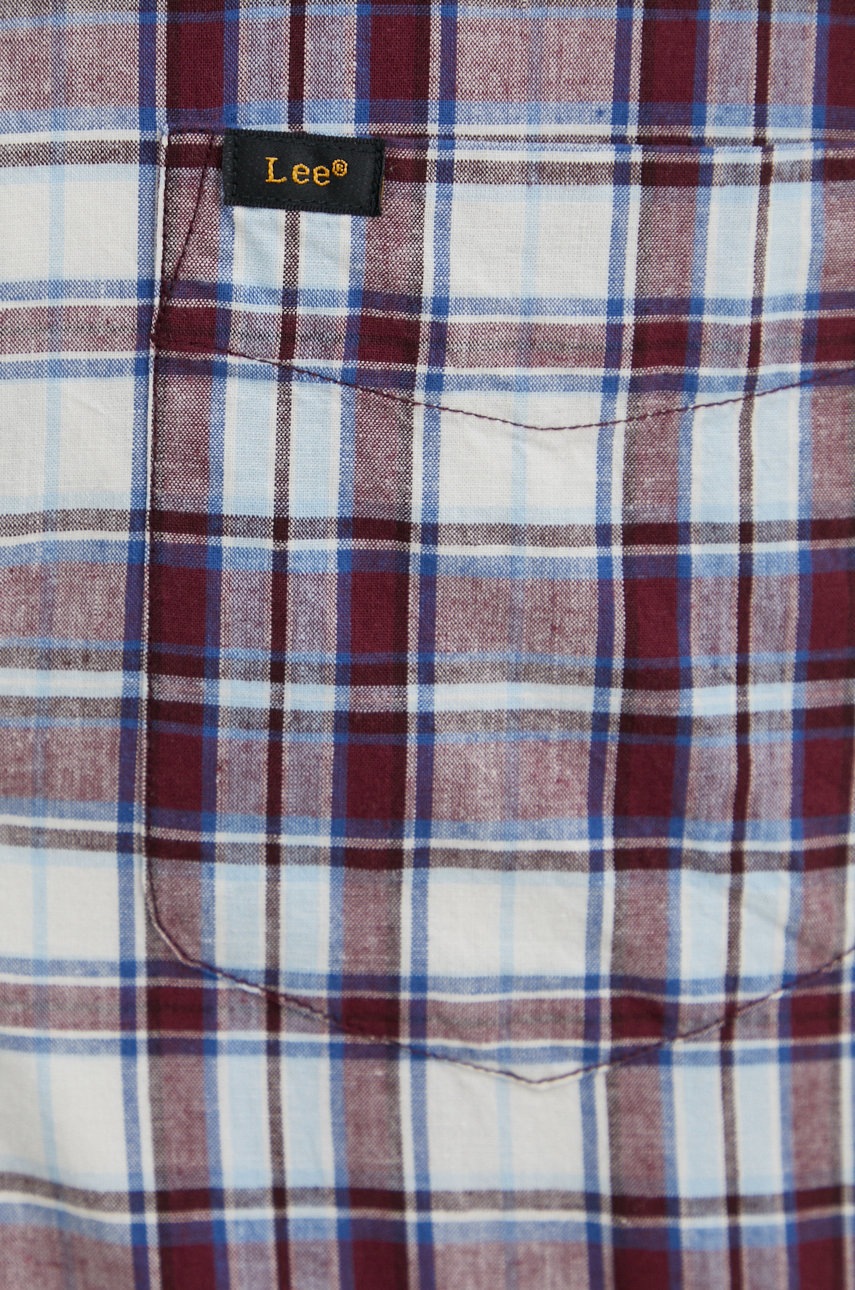 

Бавовняна сорочка Lee чоловіча колір бордовий regular комір button-down