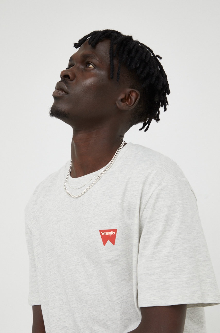 

Тениска Wrangler в сиво меланж на, Сив