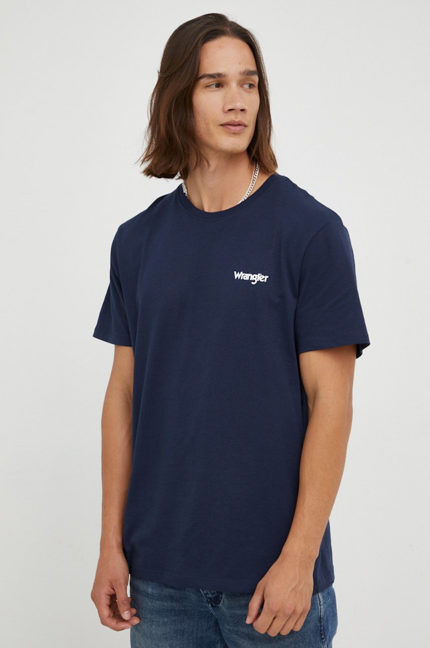 

Памучна тениска Wrangler с принт, Многоцветен