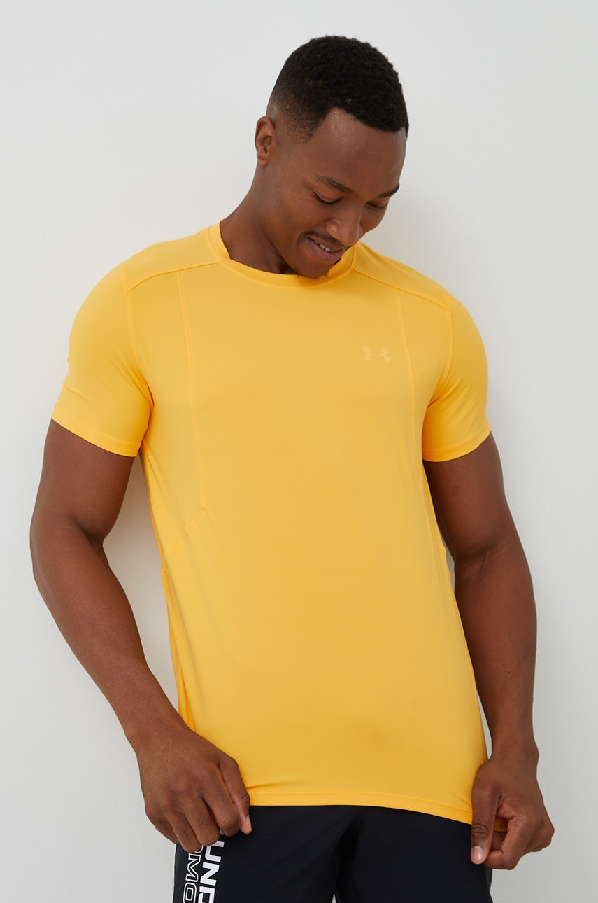 Under armour tricou de alergare iso-chill laser , culoarea portocaliu, neted