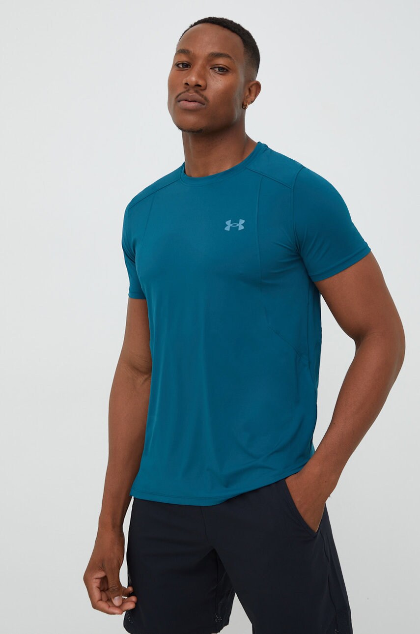 Under armour tricou de alergare iso-chill laser , culoarea verde, neted