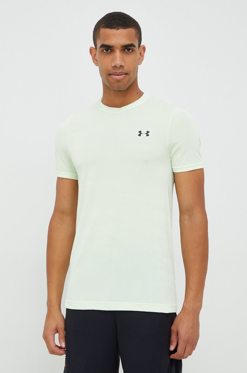 Under armour tricou de antrenament seamless novelty culoarea verde, modelator