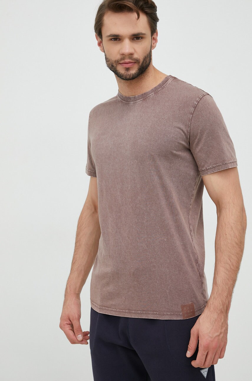 Outhorn tricou din bumbac culoarea maro, melanj