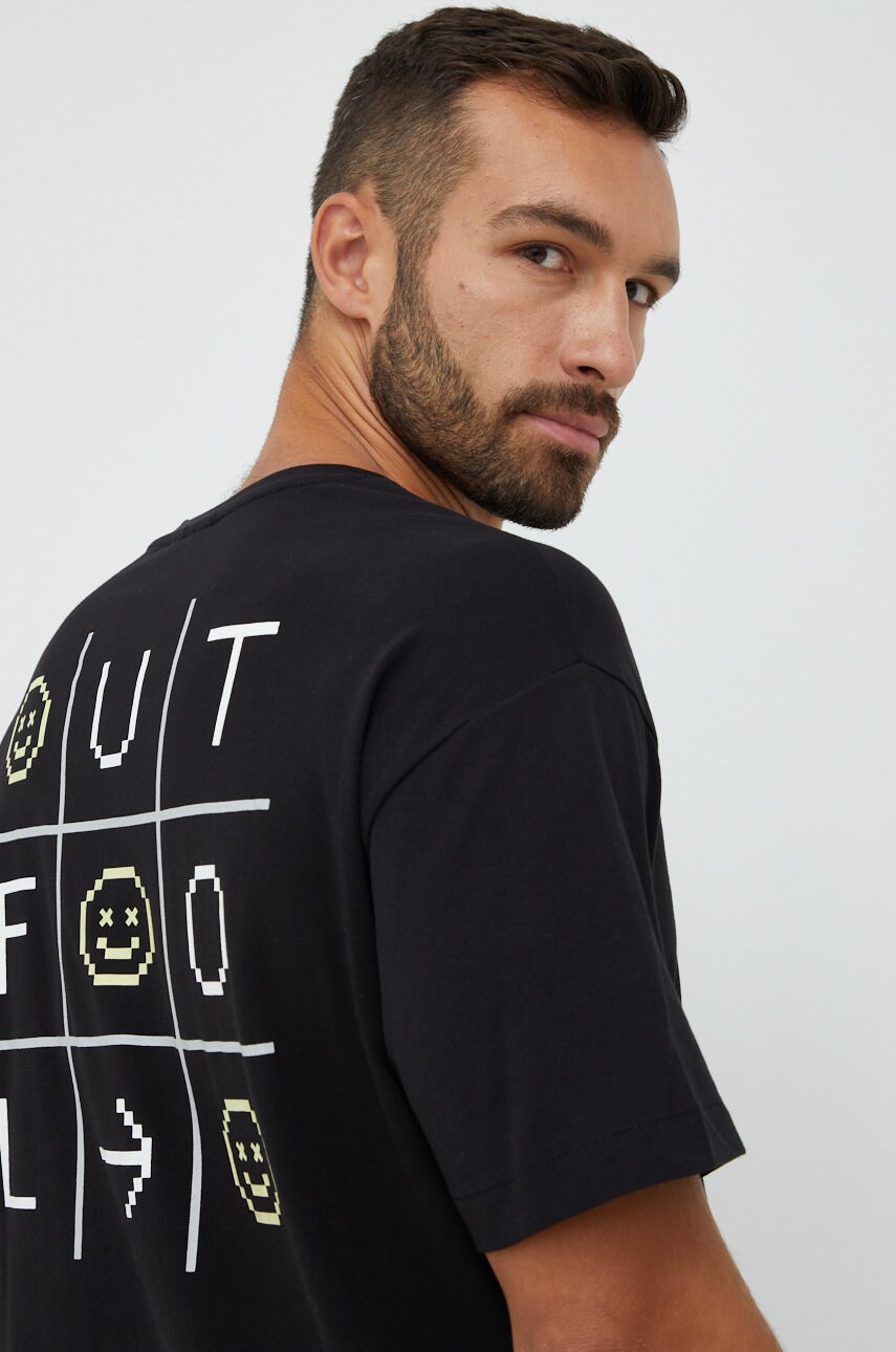 Outhorn tricou din bumbac culoarea negru, cu imprimeu