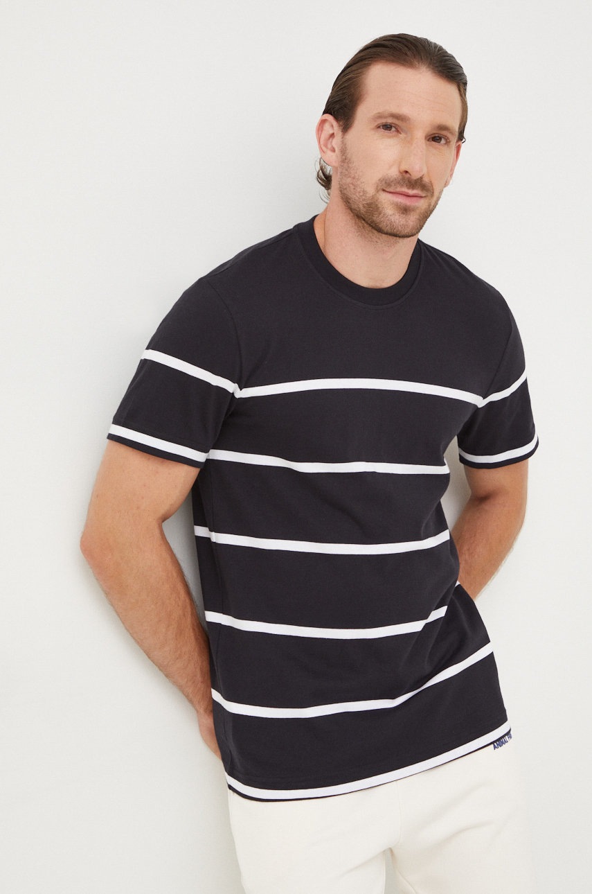 

Памучна тениска Calvin Klein в черно с десен, Черен