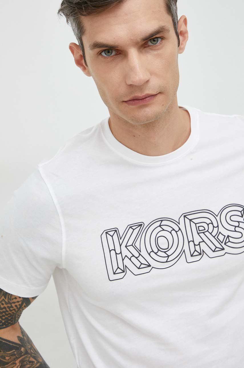 Michael Kors t-shirt bawełniany kolor biały z aplikacją