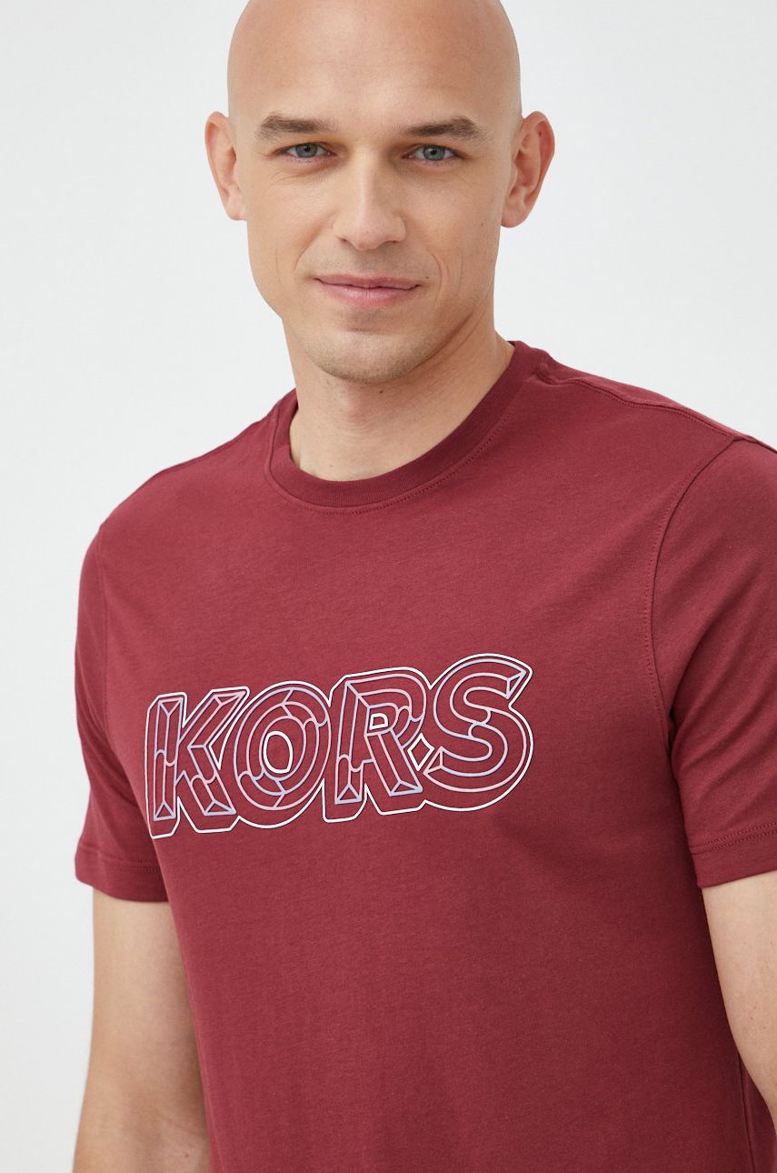 Michael Kors tricou din bumbac culoarea bordo, cu imprimeu answear.ro imagine noua