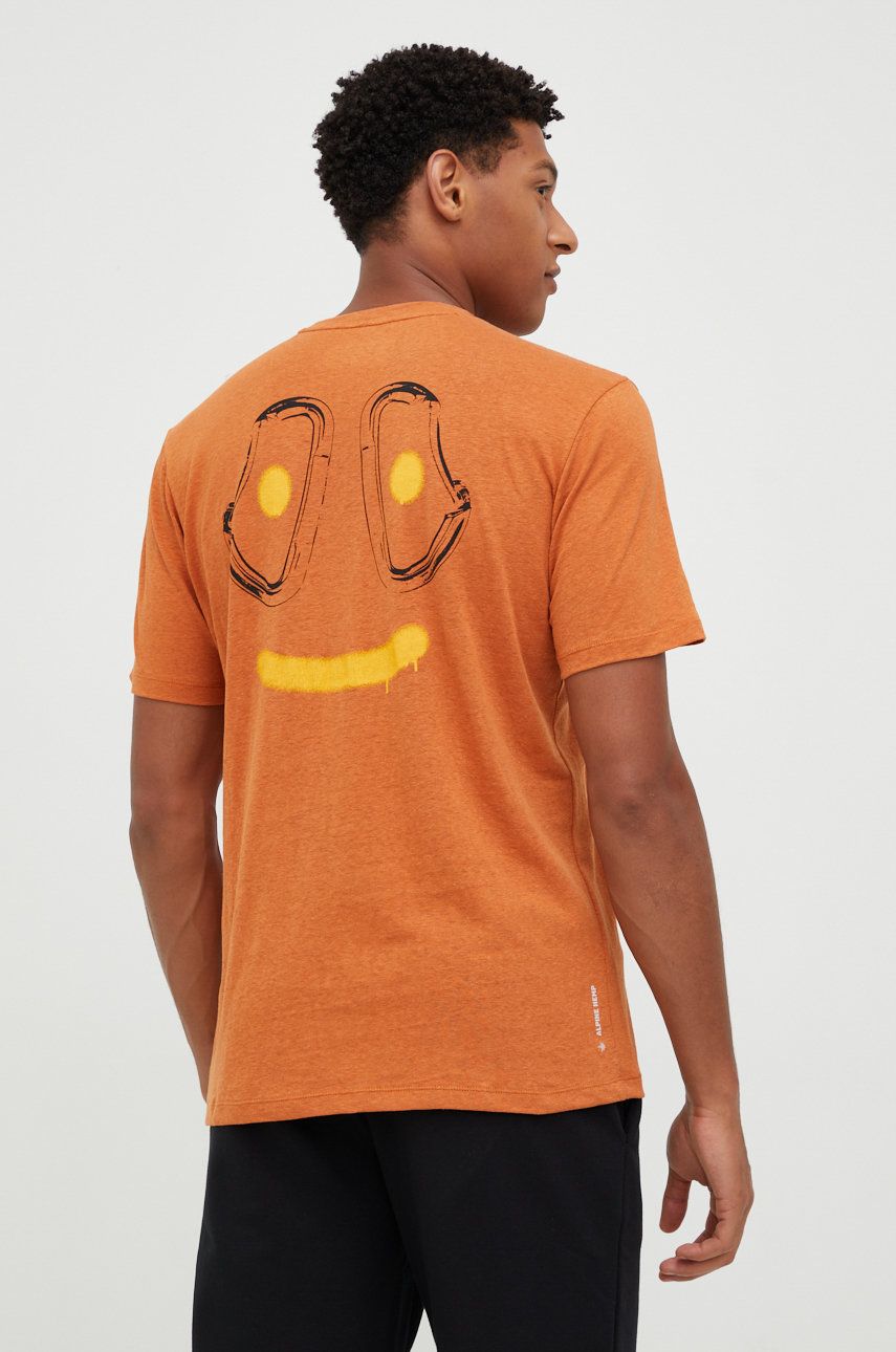 Salewa tricou sport Lavaredo culoarea portocaliu, cu imprimeu