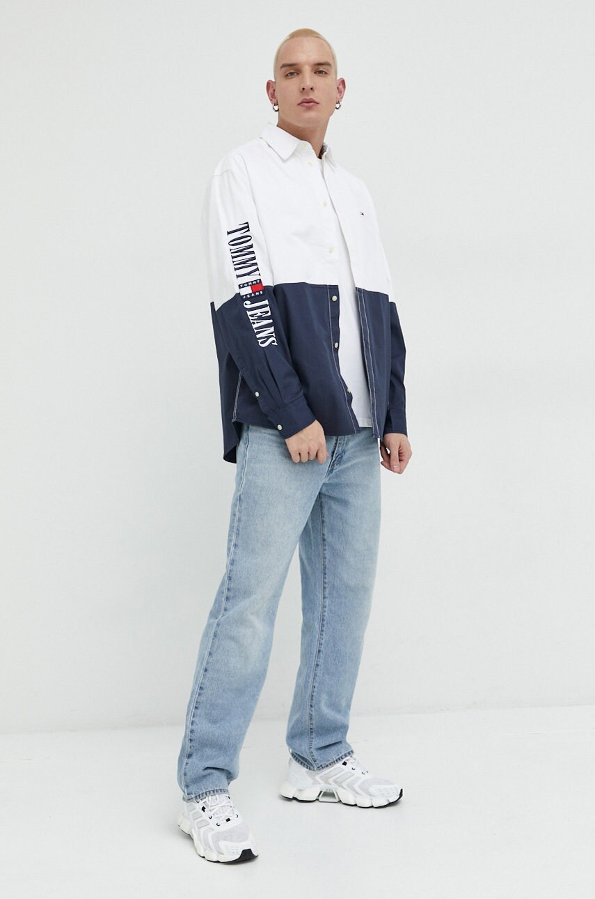 

Бавовняна футболка Tommy Jeans колір білий з аплікацією