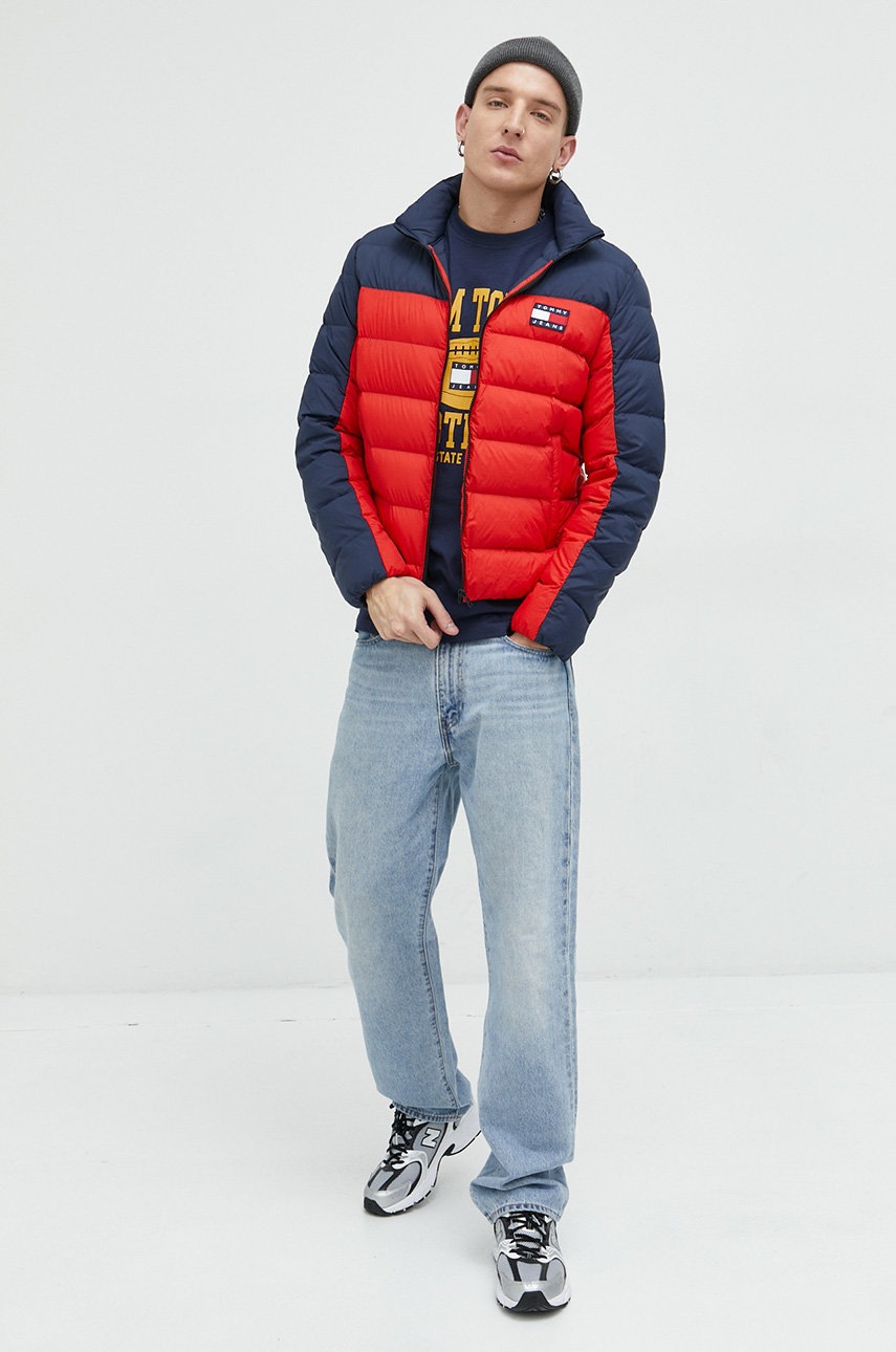 

Бавовняна футболка Tommy Jeans колір синій з принтом