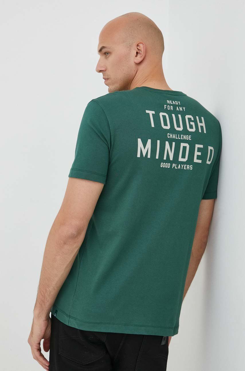 United Colors of Benetton tricou din bumbac culoarea verde, cu imprimeu