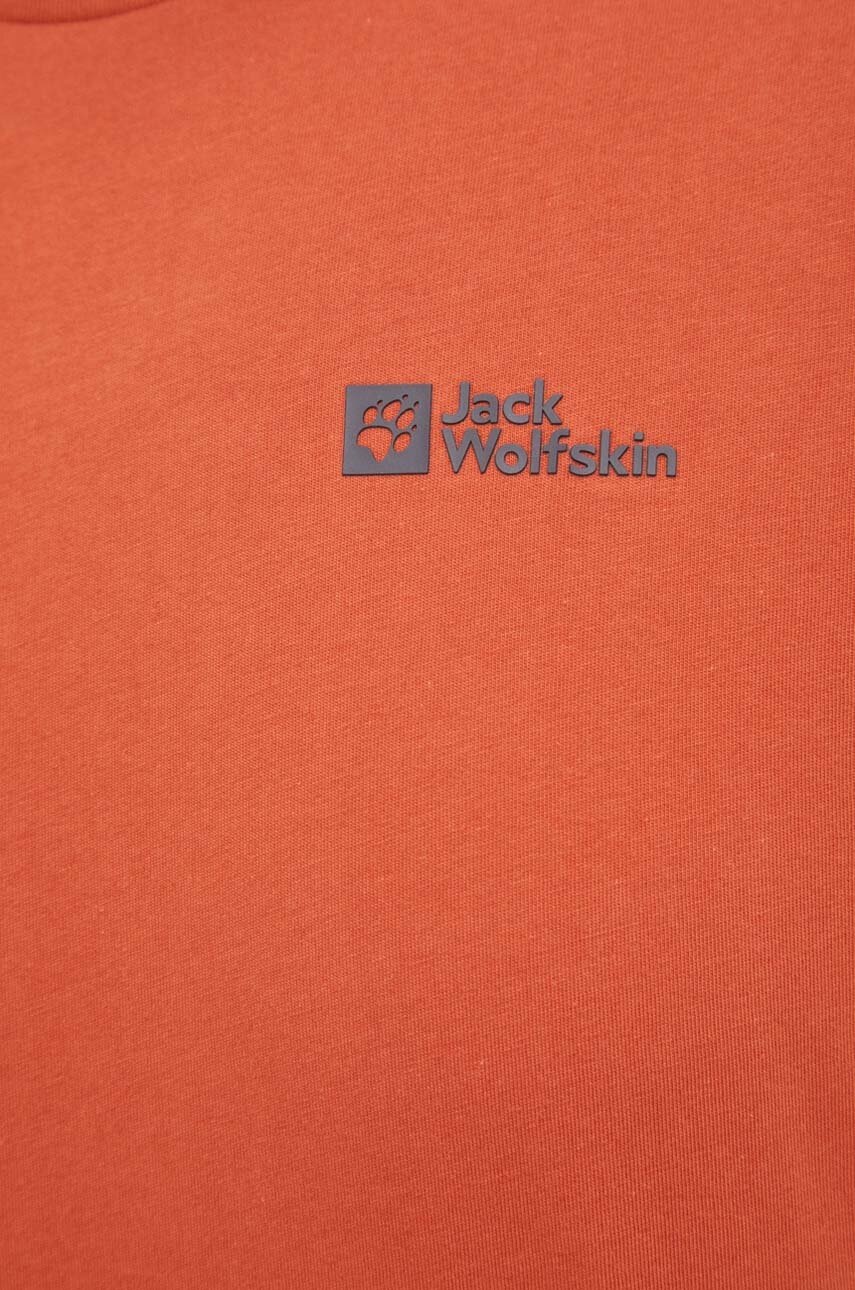 Βαμβακερό μπλουζάκι Jack Wolfskin Essential χρώμα: κόκκινο, 1808382 φωτογραφία