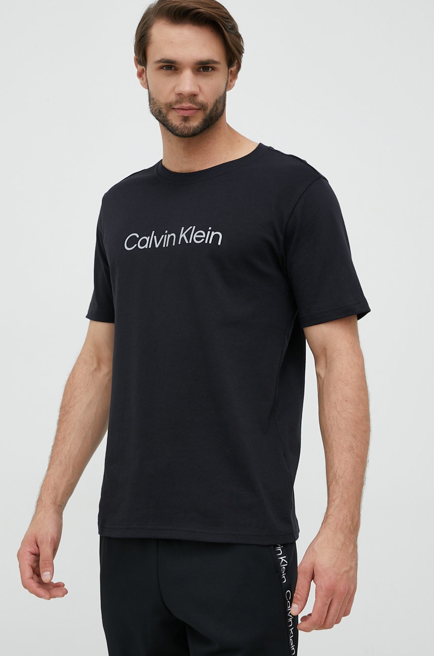 

Тениска за трениране Calvin Klein Performance в черно с принт, Черен