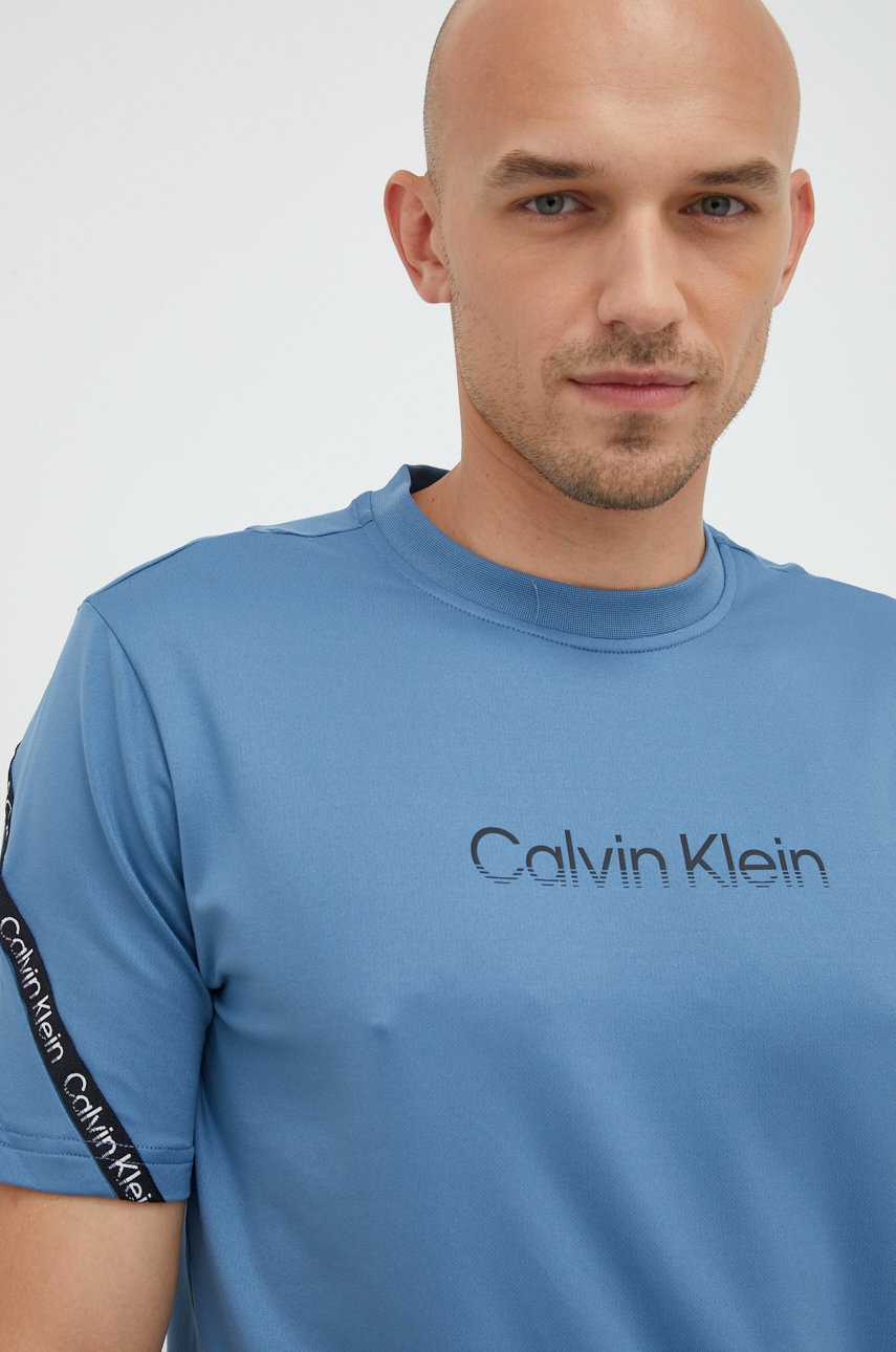 

Тениска за трениране Calvin Klein Performance с принт, Син