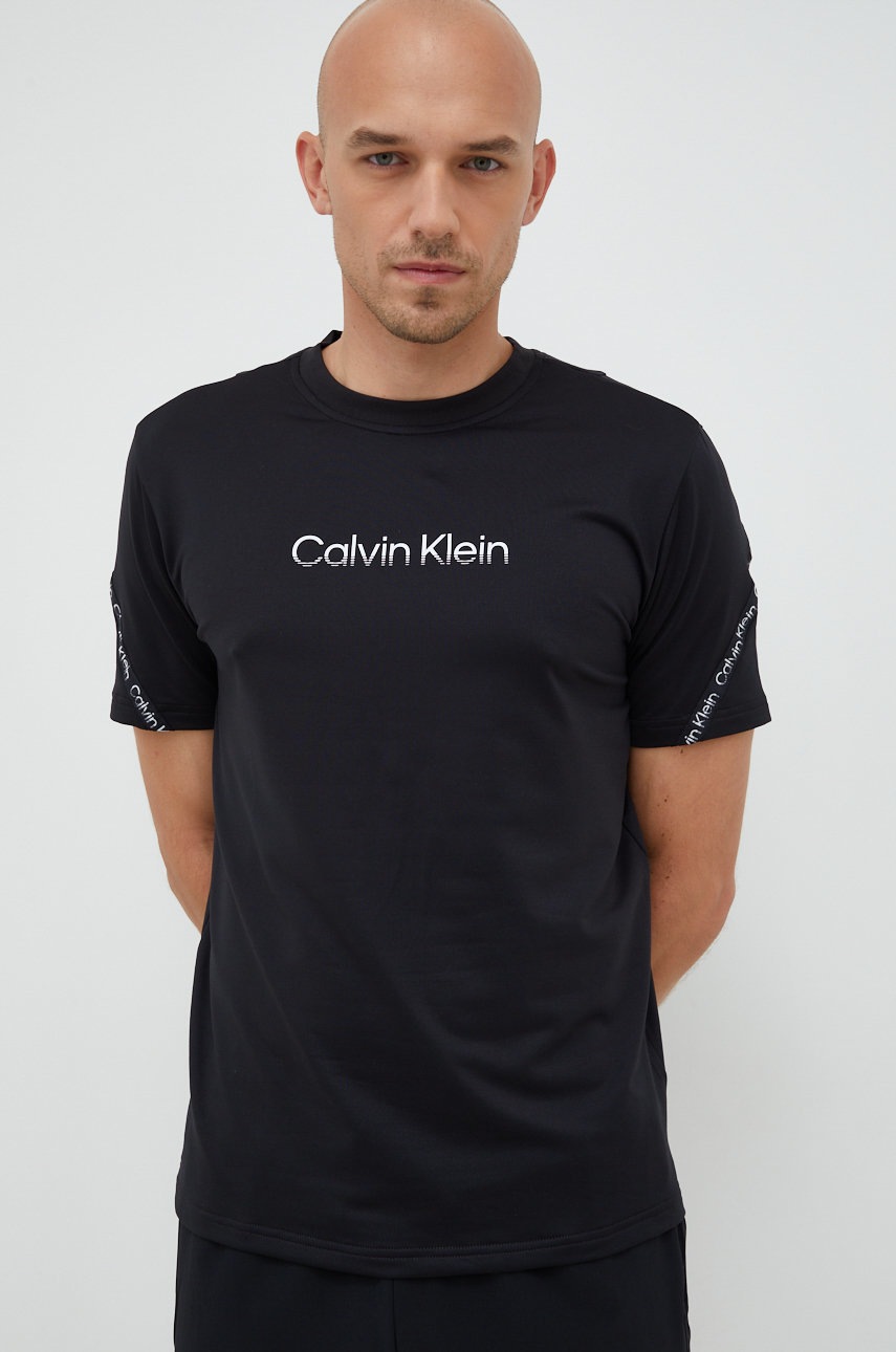 

Тениска за трениране Calvin Klein Performance в черно с принт, Черен