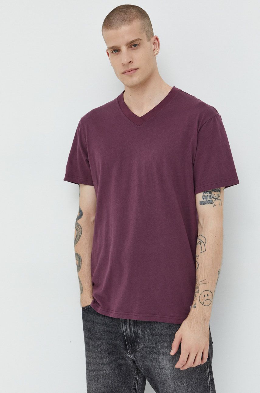 E-shop Bavlněné tričko Hollister Co. fialová barva