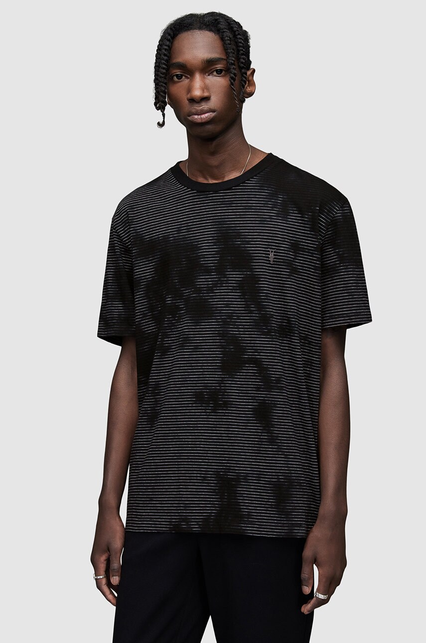 Allsaints tricou din bumbac culoarea negru, modelator