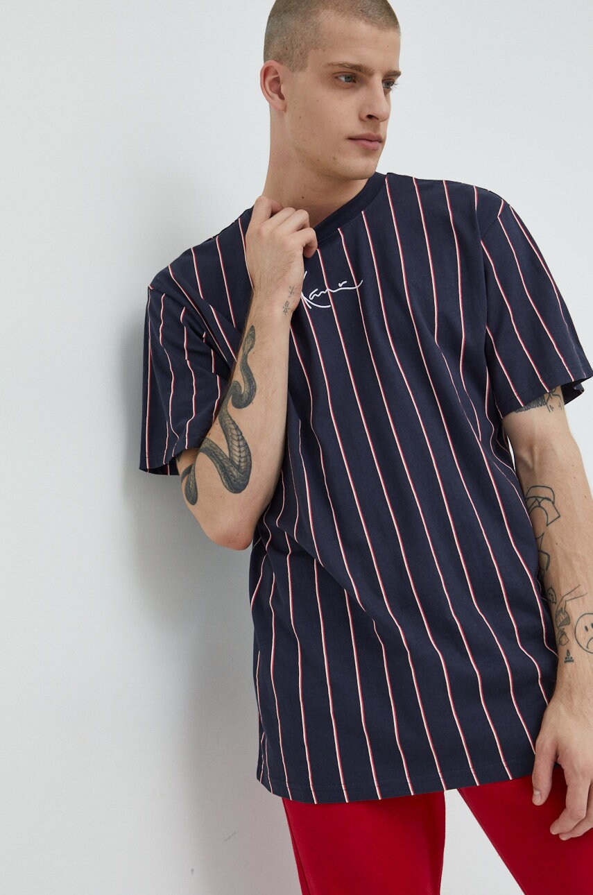 Karl kani tricou din bumbac culoarea albastru marin, modelator