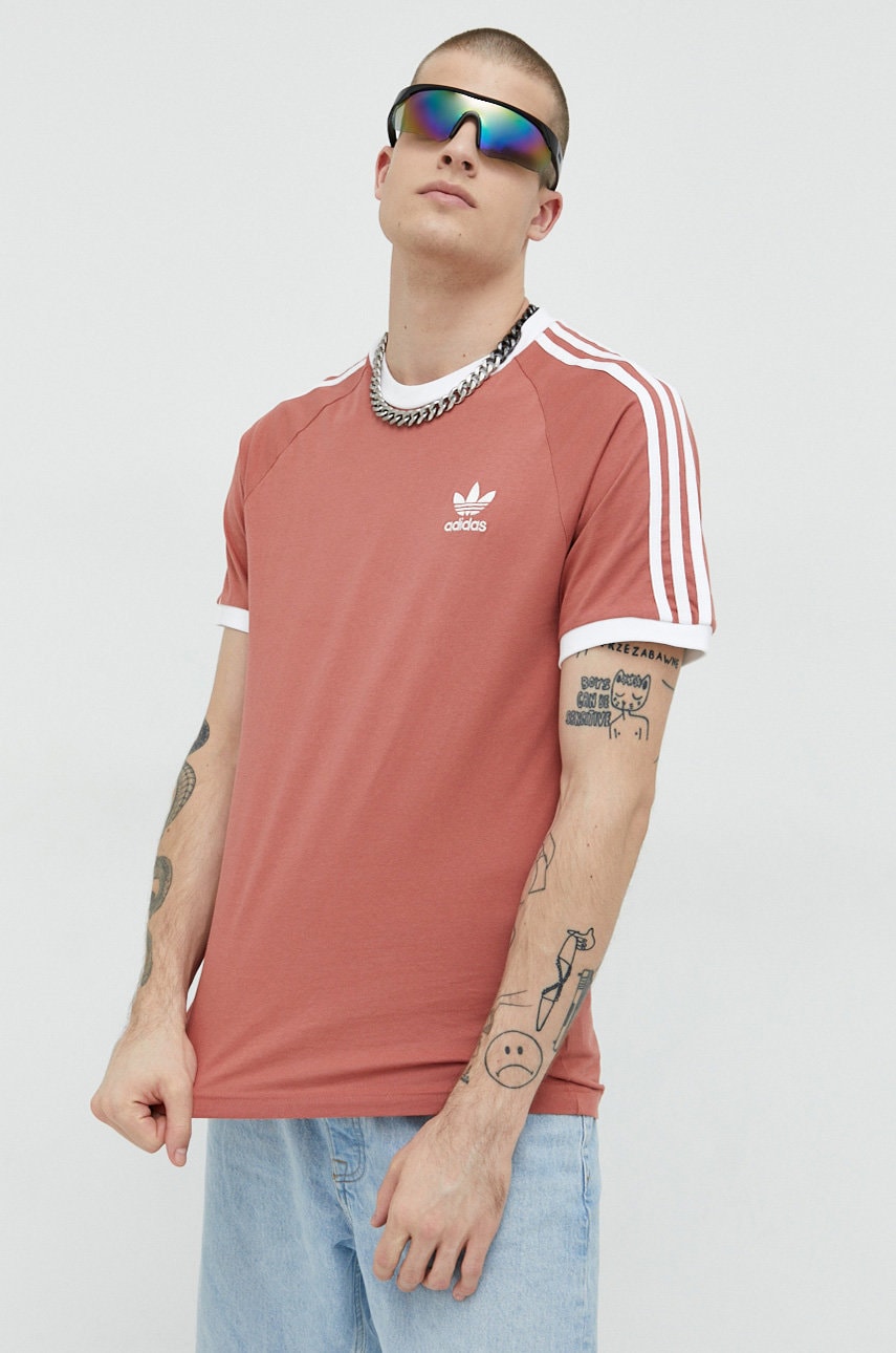 

Памучна тениска adidas Originals в розово с апликация, Розов