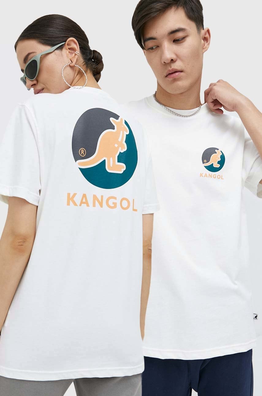 Kangol Tricou Din Bumbac Culoarea Alb, Cu Imprimeu