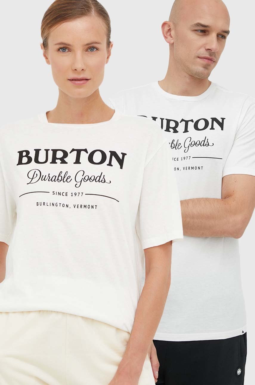 

Хлопковая футболка Burton цвет белый с принтом