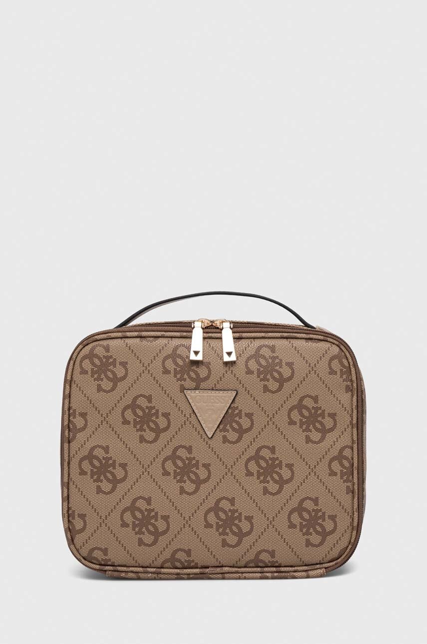 

Козметична чанта Guess в кафяво, Кафяв