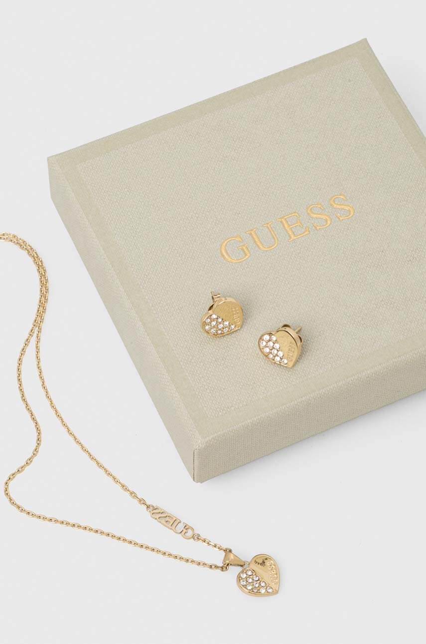 

Колие и обици Guess, Злато